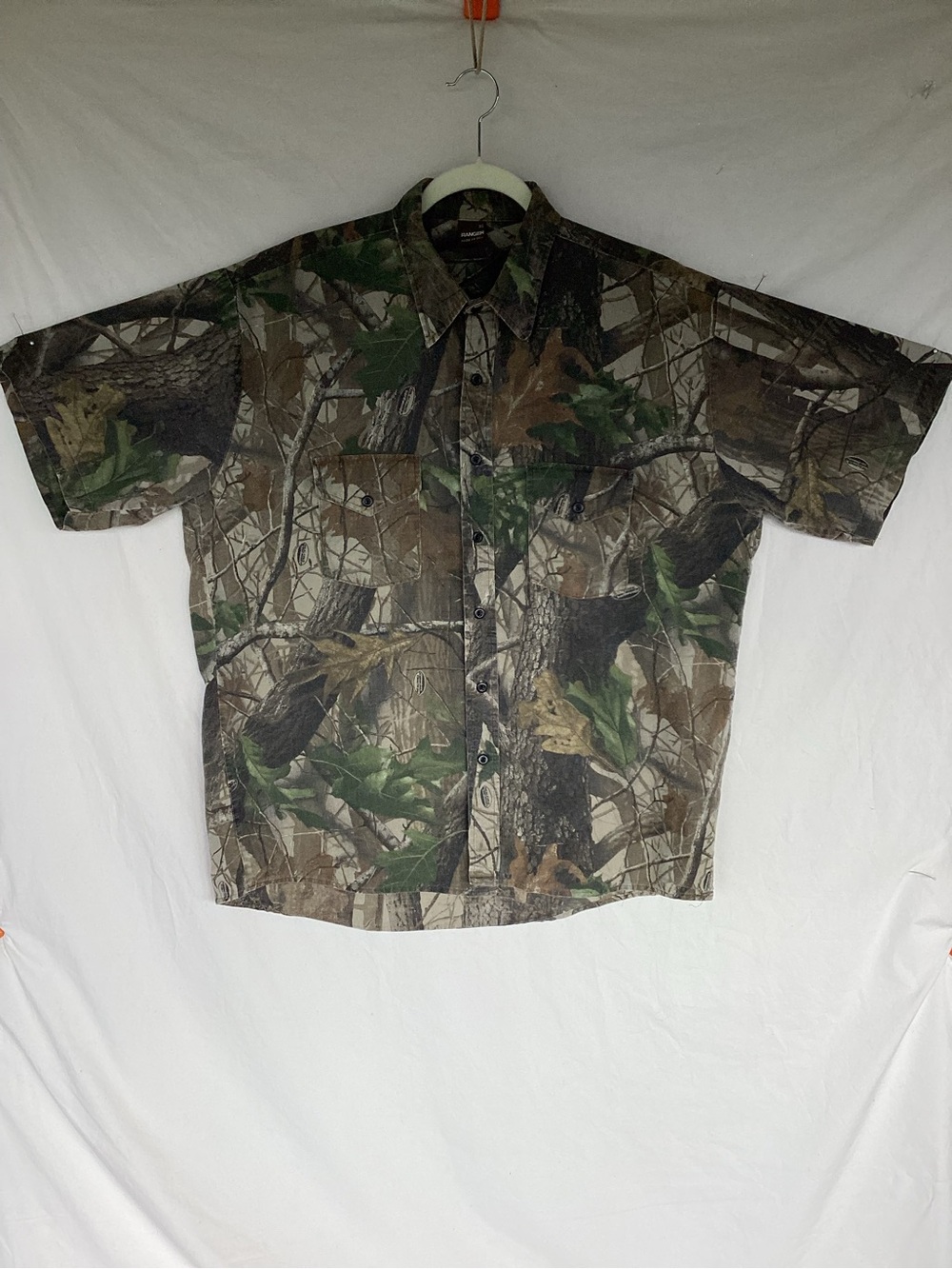 Vintage Ranger camo button down shirt hunting made in USA